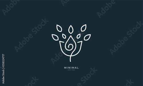 A line art icon logo of a yoga person with a tree	