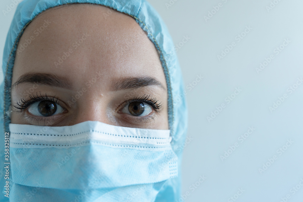 Tired female doctor, fighting Covid19