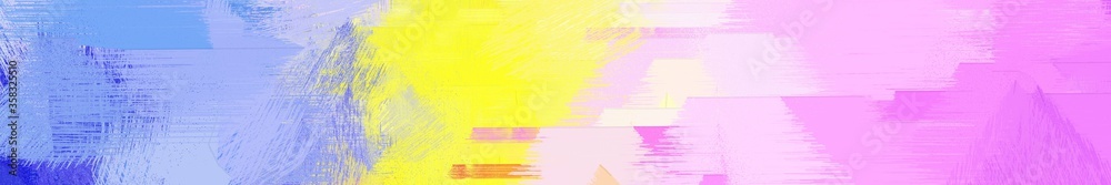 Obraz premium wide landscape graphic with art brush strokes background with thistle, corn flower blue and pastel orange. can be used for wallpaper, cards, poster or banner