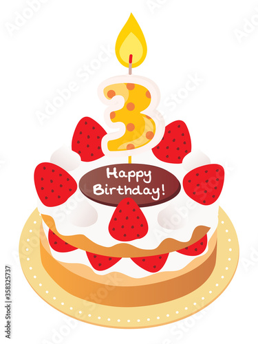 Birthday cake fresh cream 3 years old