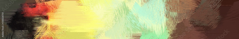 Fototapeta premium wide landscape graphic with abstract brush strokes background decoration with khaki, very dark pink and brown. can be used for wallpaper, cards, poster or banner