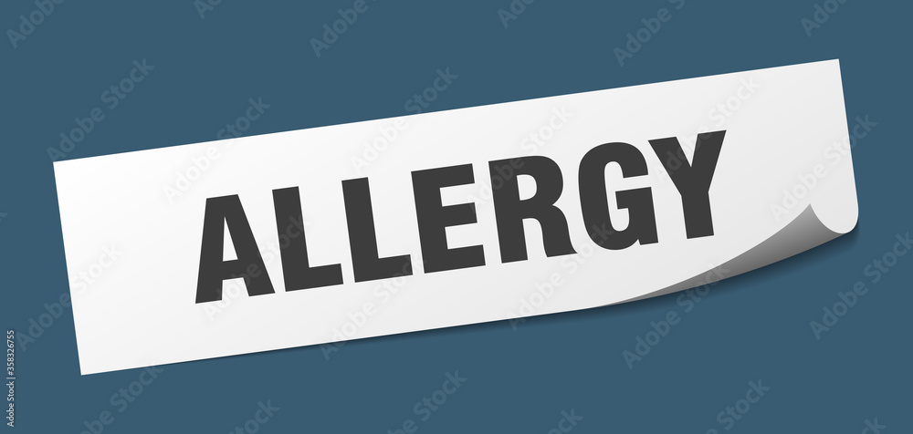 allergy sticker. allergy square isolated sign. allergy label