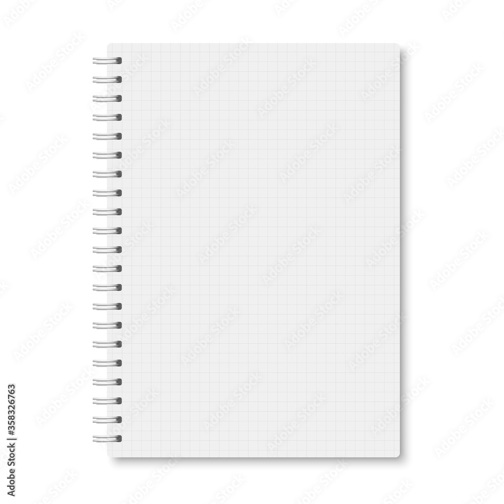 White realistic a5 notebook closed with shadows. White realistic a5 notebook closed with shadows.