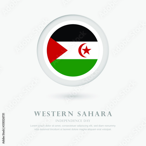 Abstract happy independence day of Western Sahara country with country flag in circle greeting background Free Download Abstract happy independence day of Western Sahara country with country flag in circle greeting background - GFXLoad