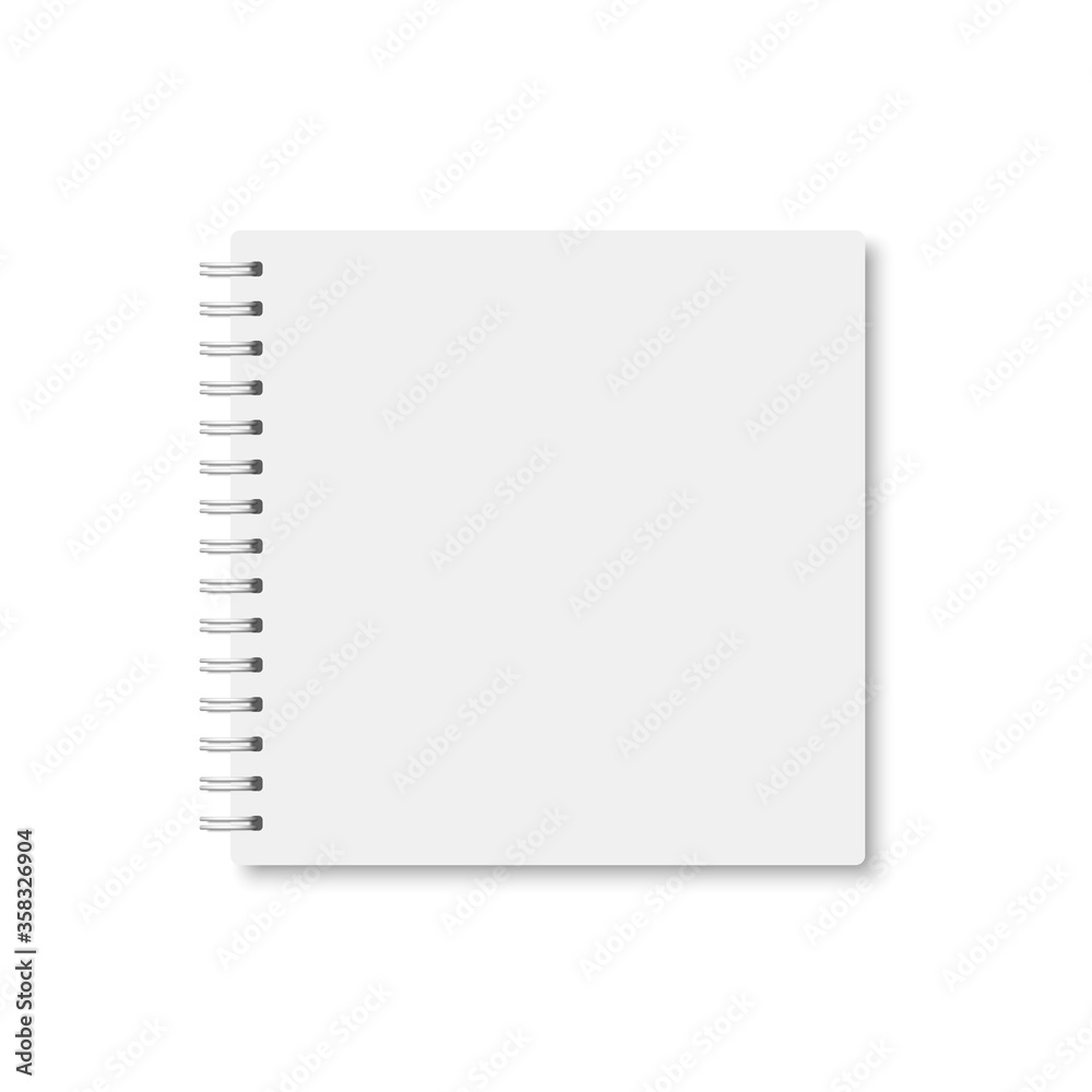 White realistic a5 notebook closed with shadow. White realistic a5 notebook closed with shadow.