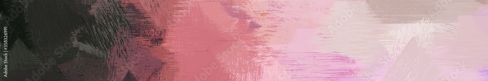 Obraz premium wide landscape graphic with abstract brush strokes background decoration with very dark blue, baby pink and indian red. can be used for background, canvas or poster