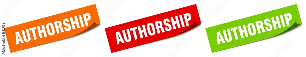 authorship sticker. authorship square isolated sign. authorship label authorship sticker. authorship square isolated sign. authorship label