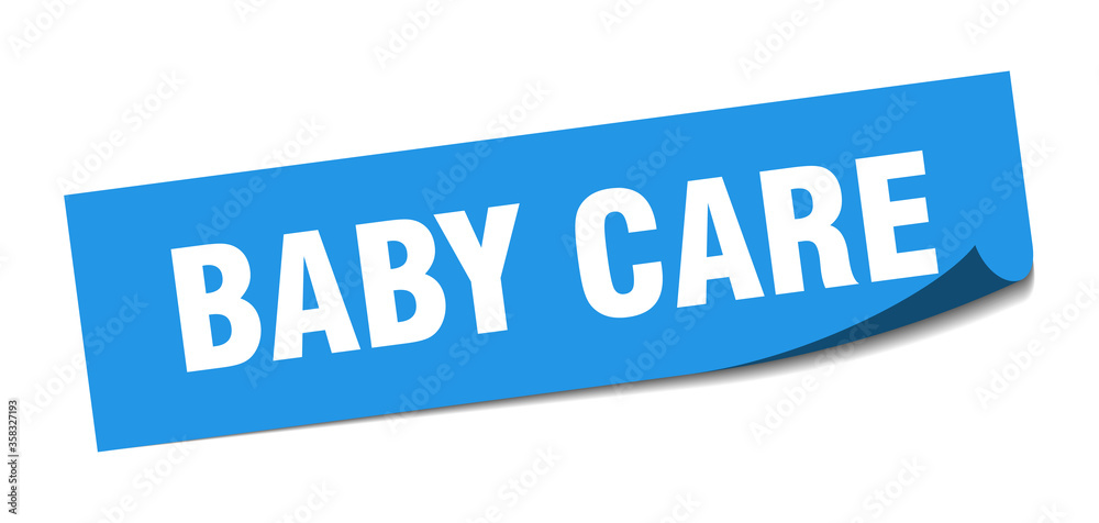 baby care sticker. baby care square isolated sign. baby care label