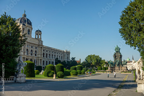 View of the Natural History Museum in Vienna, Austria