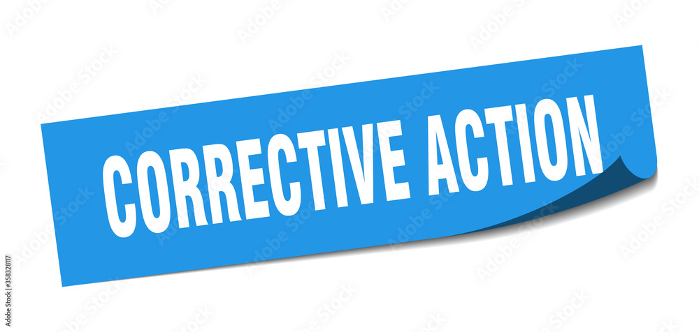 corrective action sticker. corrective action square isolated sign. corrective action label corrective action sticker. corrective action square isolated sign. corrective action label