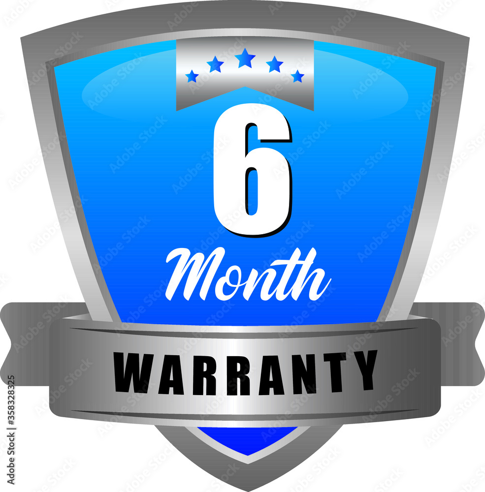 6 Year warranty stamp vector logo images, Warranty vector stock photos