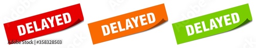 delayed sticker. delayed square isolated sign. delayed label