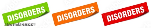 disorders sticker. disorders square isolated sign. disorders label