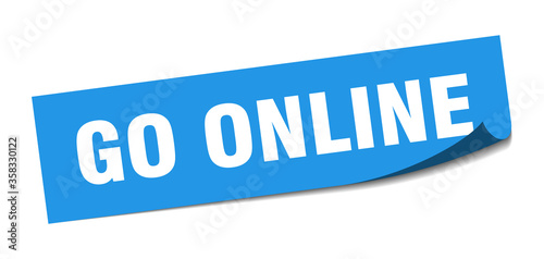go online sticker. go online square isolated sign. go online label