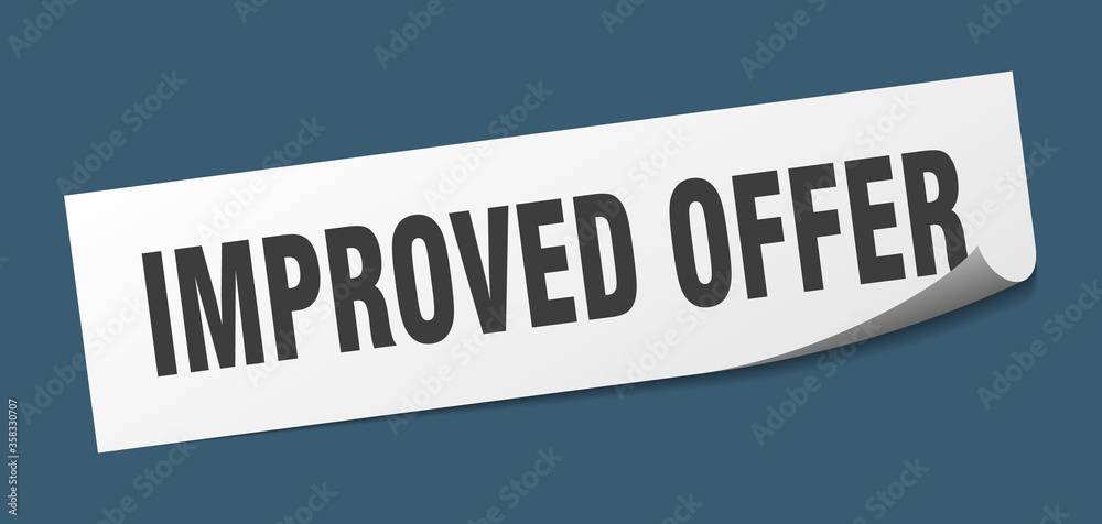 improved offer sticker. improved offer square isolated sign. improved offer label