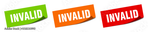 invalid sticker. invalid square isolated sign. invalid label
