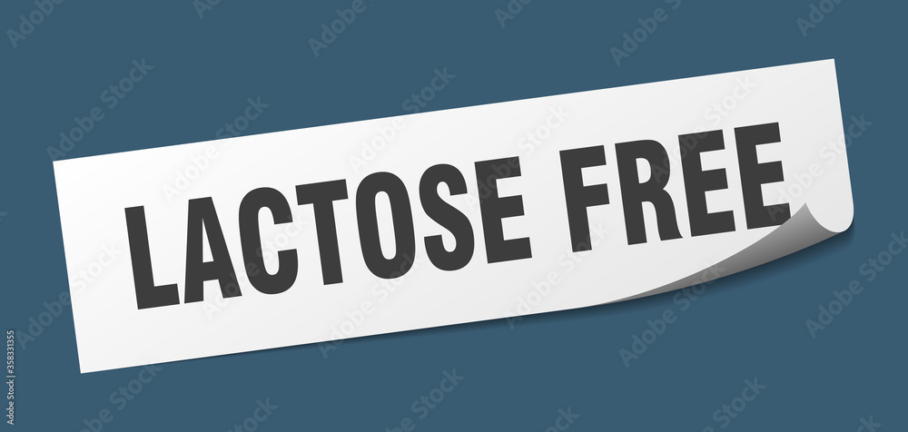 lactose free sticker. lactose free square isolated sign. lactose free label