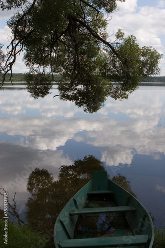 Tranquil scene on the Baluosas lake, Lithuania photo