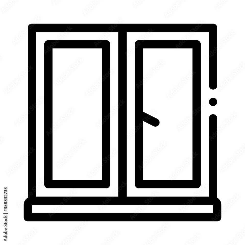 two-half window icon vector. two-half window sign. isolated contour symbol illustration two-half window icon vector. two-half window sign. isolated contour symbol illustration