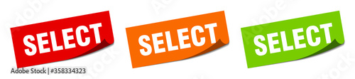 select sticker. select square isolated sign. select label