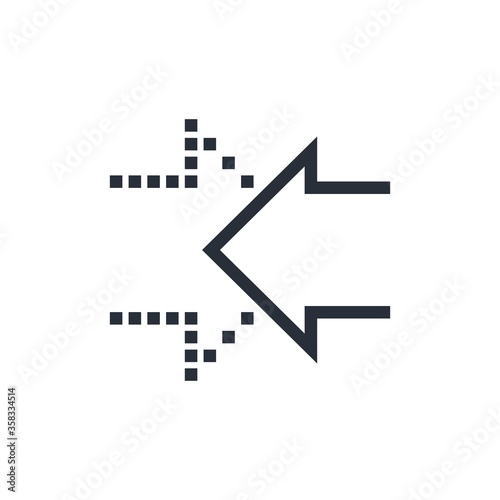 Counter arrow. Vector icon isolated on white background.