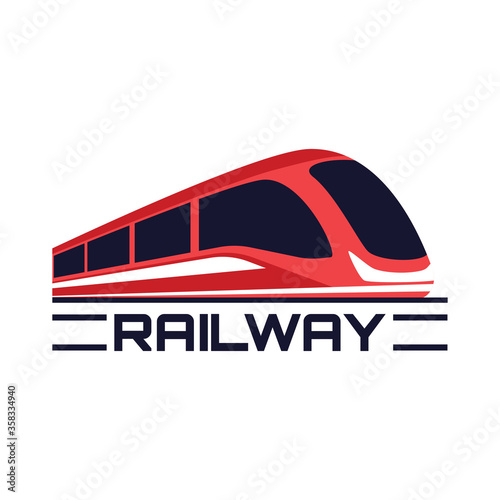 train railway logo isolated on white background. vector illustration
