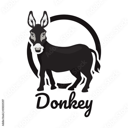 donkey logo isolated on white background. vector illustration
