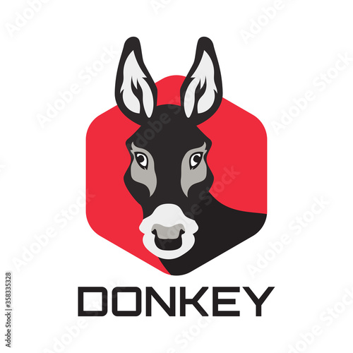 donkey logo isolated on white background. vector illustration
