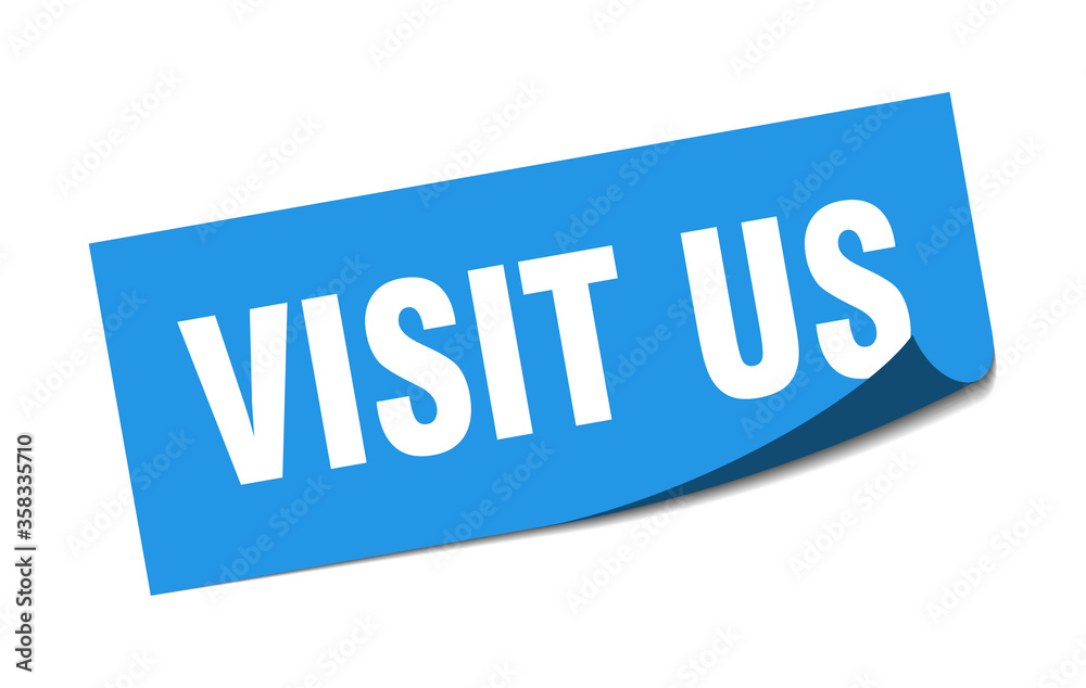 visit us sticker. visit us square isolated sign. visit us label visit us sticker. visit us square isolated sign. visit us label