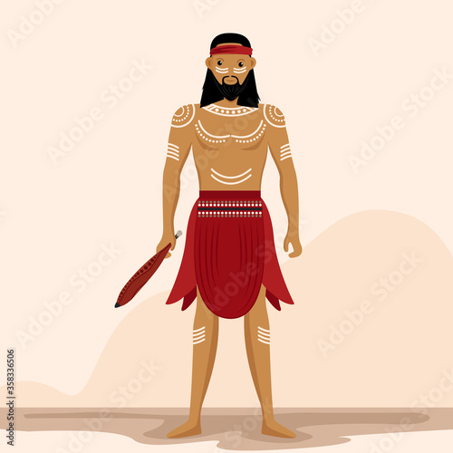 Indigenous People - Vector Illustration