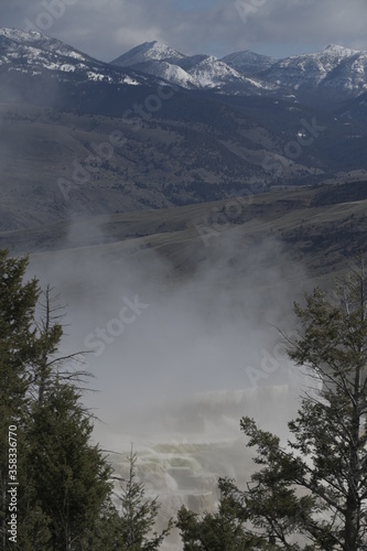 View from mammoth hot springs, Yellowstone national park, USA