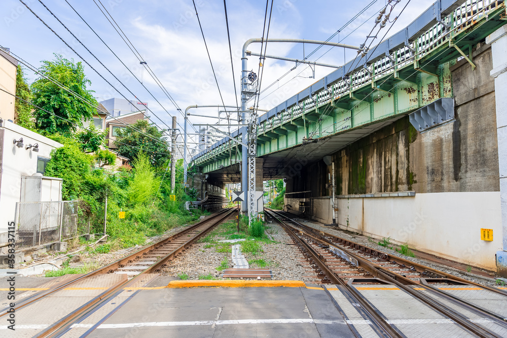 Fototapeta premium 東京都新宿区新宿駅前から見た東京のビル群の景色