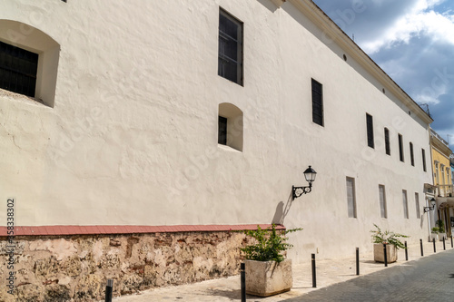 Dominican Republic, November 28, 2019: Colonial building in Santo Domingo photo