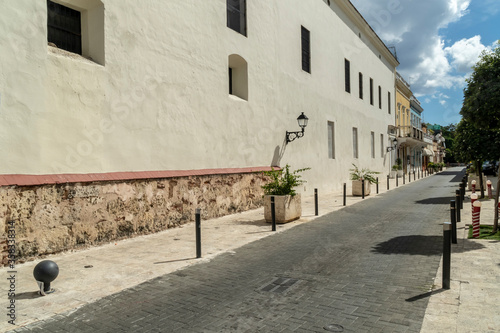 Dominican Republic, November 28, 2019: Colonial buildings on the streets of Santo Domingo photo