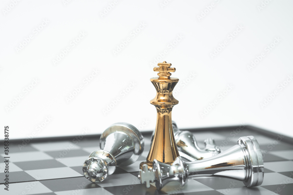 King chess take over all the enemies. Business strategy and competitive concept. King chess take over all the enemies. Business strategy and competitive concept.