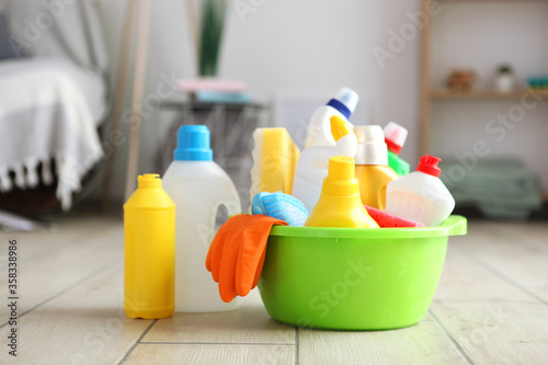 cleaning products in the interior of the room. 