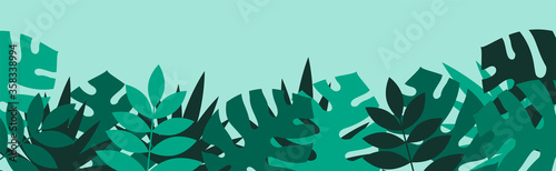 sfondo, foglie, piante, palma, tropicale, giungla