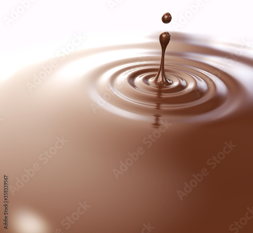 drop of chocolate background. 3d illustration