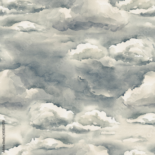 Watercolor Sky Seamless Pattern