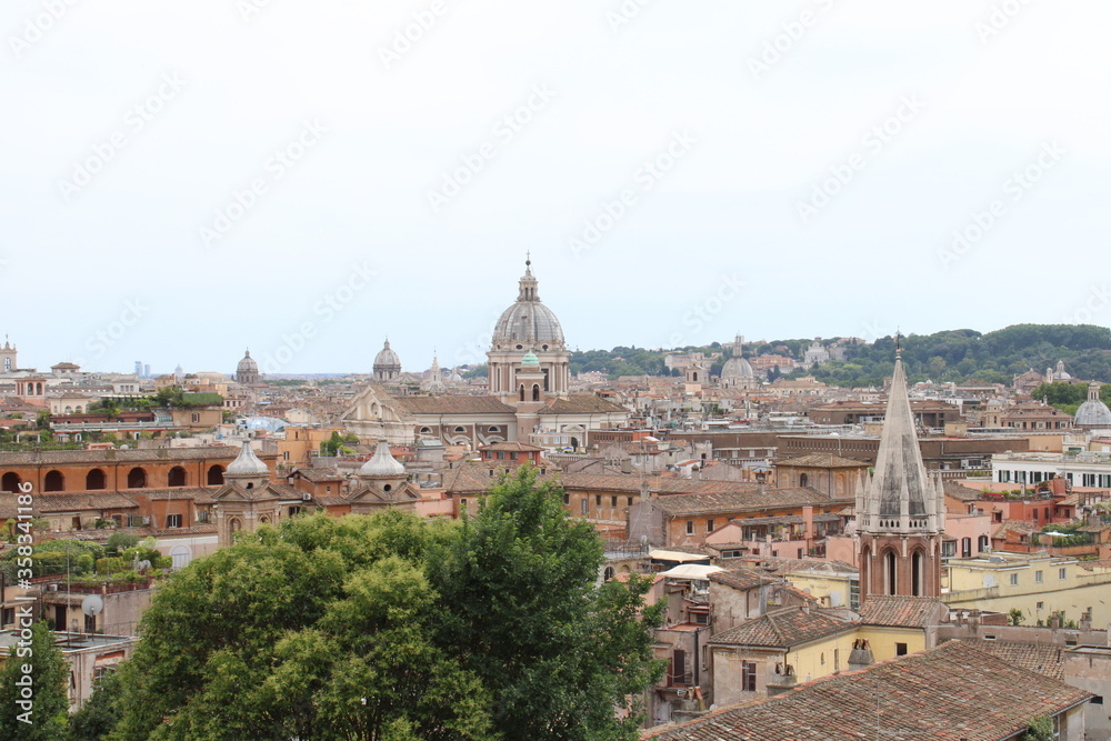 view of rome city from height beautiful city scape of rome city center and rome landmarks