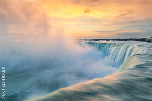 sunrise over Niagara falls photo