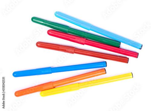 Bunch of colorful felt pen markers photo
