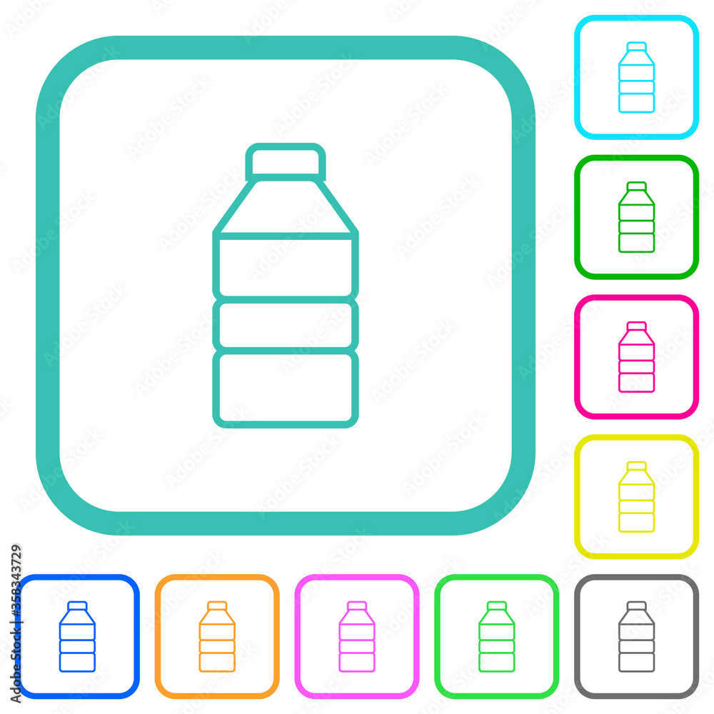 Water bottle vivid colored flat icons Water bottle vivid colored flat icons