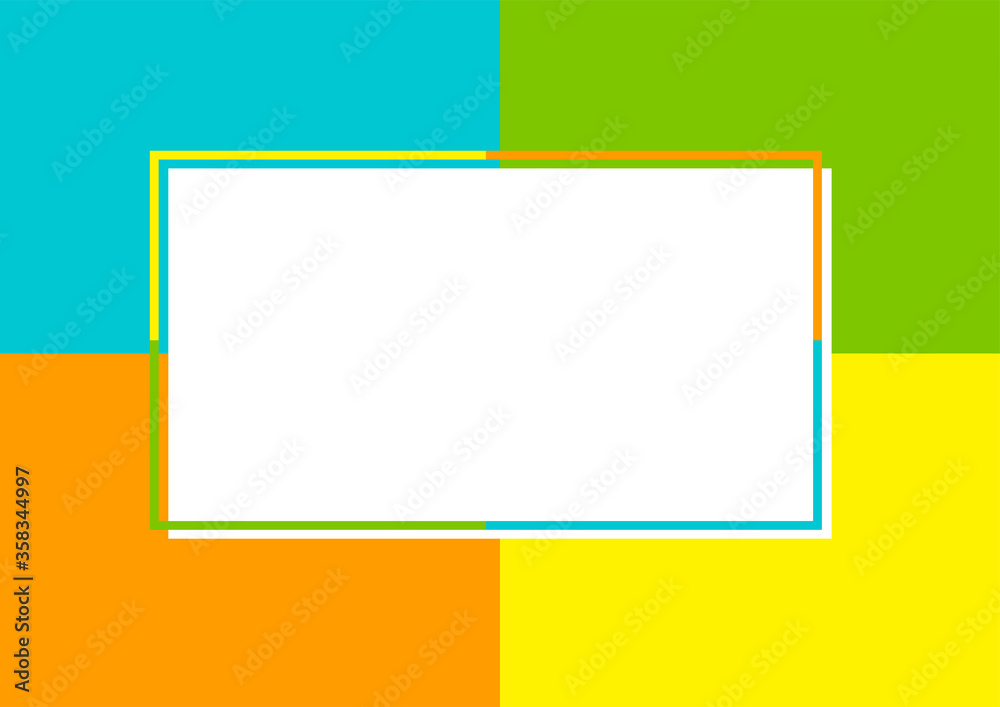 square white on pastel soft multicolour for banner background, square shape multicolored for copy space, colorful square for banner, background multicolored for advertising
