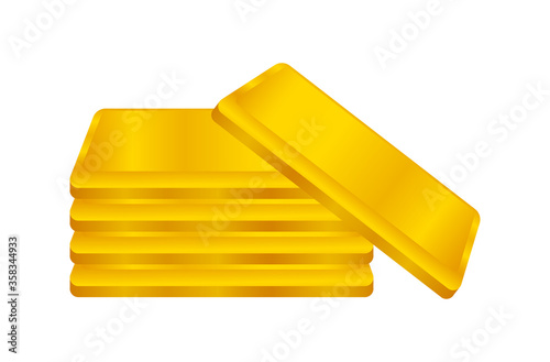 gold, gold bar isolated on white background, bars gold for icon and clip art