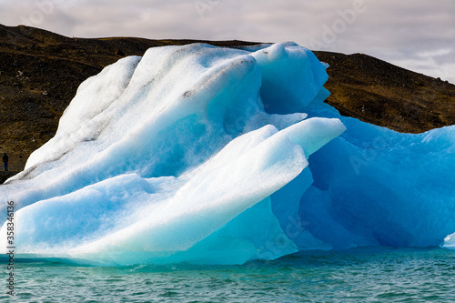 Icebergs of Jokulsarlon, a large glacial lake in southeast Iceland, Vatnajokull National Park photo