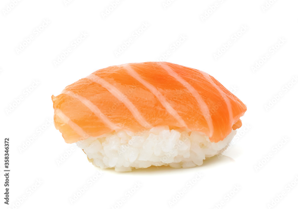 Salmon sushi on a White background Salmon sushi on a White background