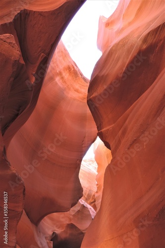 View of waves from the depths of a sand canyon