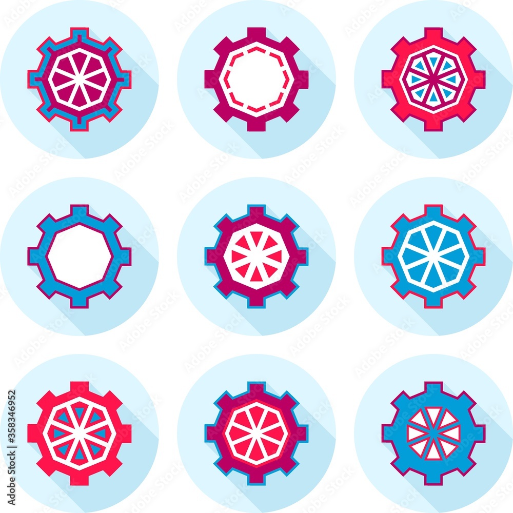 Vector illustration of mechanisms. Gear icons. Mechanical background. Toothed silhouettes of gears. Watches, mechanisms, devices, tools, technologies, wheels. Abstract creative gears and cogs Vector illustration of mechanisms. Gear icons. Mechanical background. Toothed silhouettes of gears. Watches, mechanisms, devices, tools, technologies, wheels. Abstract creative gears and cogs