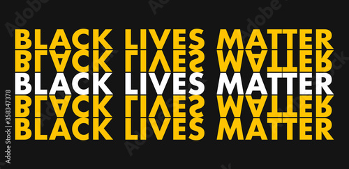 black lives matter written on black background in yellow and white